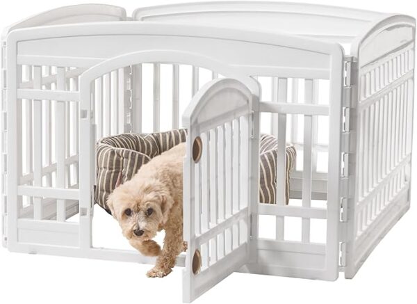 Limited time deal 20% IRIS USA 24" 4-Panel Pet Dog Puppy Playpen with Door