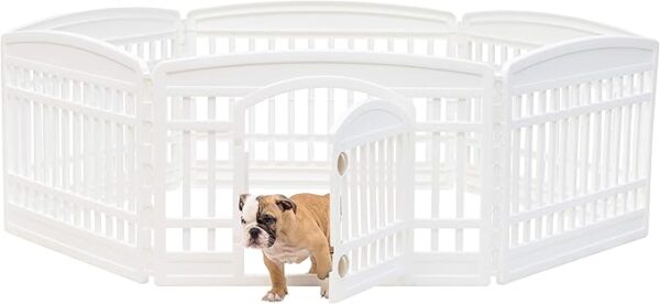 Limited time deal 21% IRIS USA 24" 6-Panel Pet Dog Puppy Playpen with Door