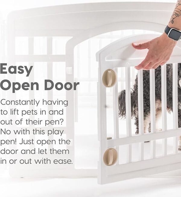Limited time deal 21% IRIS USA 24" 6-Panel Pet Dog Puppy Playpen with Door - Image 2
