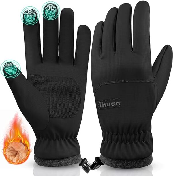 Limited time deal 42% ihuan Winter Waterproof Ski Gloves Men Women