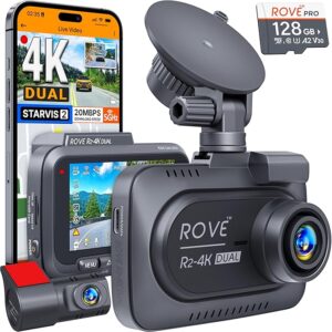 Limited time deal 55% ROVE R2-4K DUAL Dash Cam Front and Rear