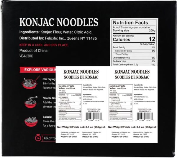 Limited time deal 13% off 52USA Konjac Shirataki Noodle, Low Carb Pasta 52.8 Oz (1500 g), Keto and Paleo Friendly, Low Calorie, Sugar Free, Vegan, Ready to Eat, Gluten Free, Angel Hair, Fettuccine - Image 5