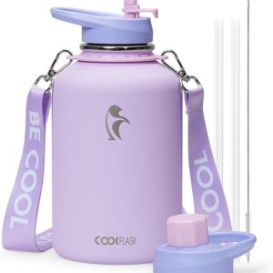 Limited time deal 25% off Coolflask Half Gallon Water Bottle with Strap