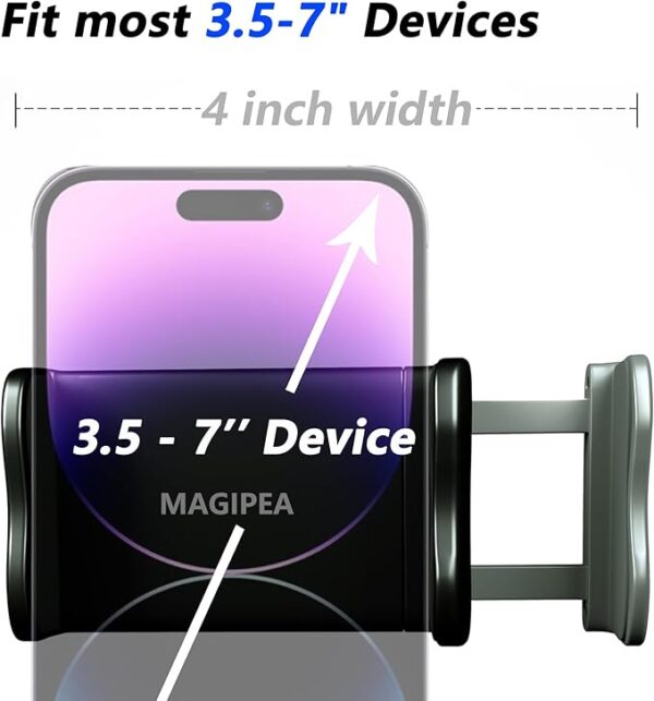 Cell Phone Clip Bed Stand Holder, with Grip Flexible Long Arm Gooseneck Bracket Mount Clamp for Desk - Image 2