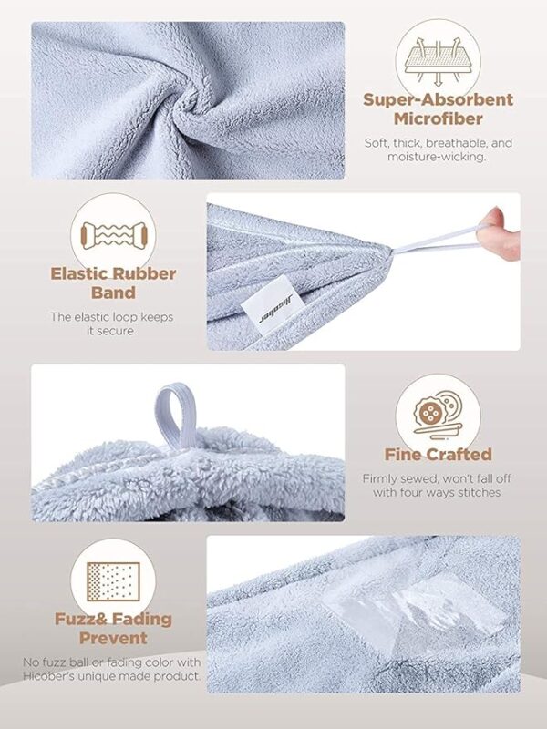 Limited time deal 60% off Hicober Microfiber Hair Towel - Image 4