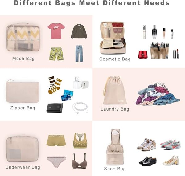Limited time deal 42% off BAGAIL 8 Set Packing Cubes Luggage Organizer Bags for Travel - Image 4