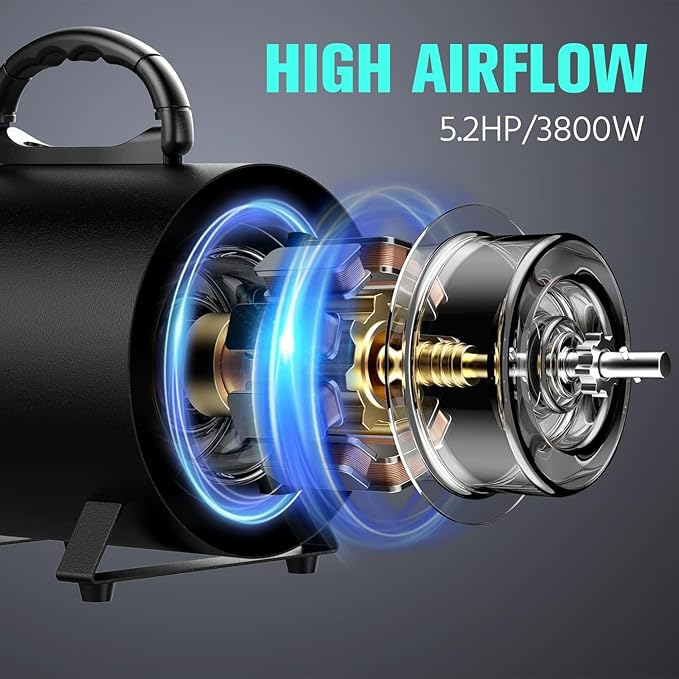 Limited time deal 37% off Pet Dryer, 5.2HP/3800W Pet Grooming with Adjustable Speed and Temperature - Image 4