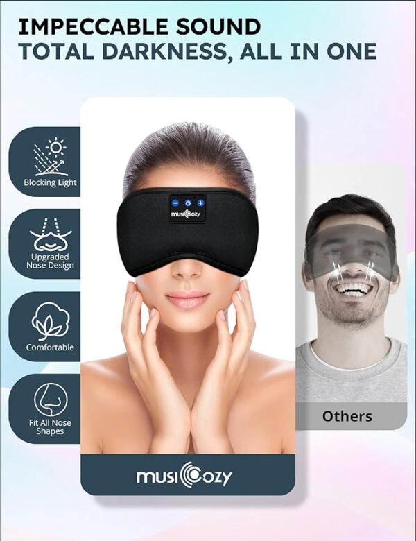 Limited time deal 43% off MUSICOZY Sleep Headphones, Bluetooth 5.4 Sleep Mask Headband Headphones Sleeping Eye Mask - Image 2