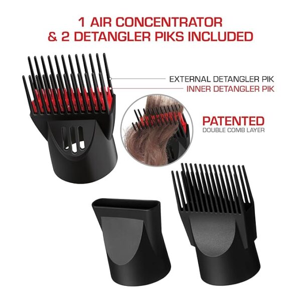 RED by Kiss Handle-Less 2200W Ceramic Tourmaline Hair Dryer, 3 Heat Settings - Image 2