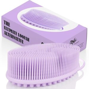 Limited time deal 20% off Avilana Silicone Body Scrubber – Gentle Shower Brush & Loofah Alternative – Silver-Infused Options – Fast-Drying