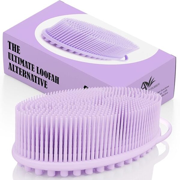 Limited time deal 20% off Avilana Silicone Body Scrubber – Gentle Shower Brush & Loofah Alternative – Silver-Infused Options – Fast-Drying