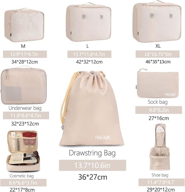 Limited time deal 42% off BAGAIL 8 Set Packing Cubes Luggage Organizer Bags for Travel - Image 6