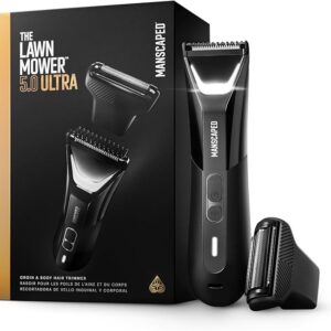 Limited time deal 15% off MANSCAPED® The Lawn Mower® 5.0 Ultra Groin & Body Hair Trimmer – Dual-Head SkinSafe® Trimmer & Foil Blades