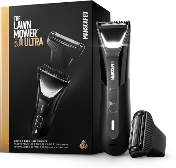 Limited time deal 15% off MANSCAPED® The Lawn Mower® 5.0 Ultra Groin & Body Hair Trimmer – Dual-Head SkinSafe® Trimmer & Foil Blades