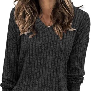 Heymiss Womens Sweatshirts V Neck Long Sleeve Shirts
