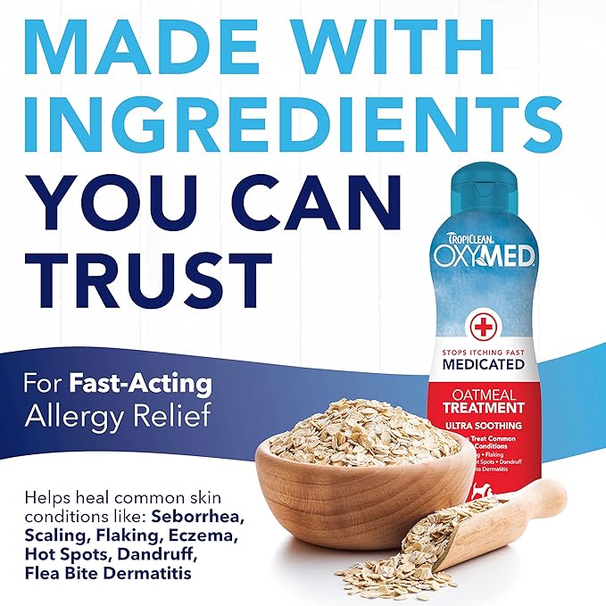 TropiClean Oxymed Medicated Cat & Dog Conditioner For Itchy Skin - Image 3