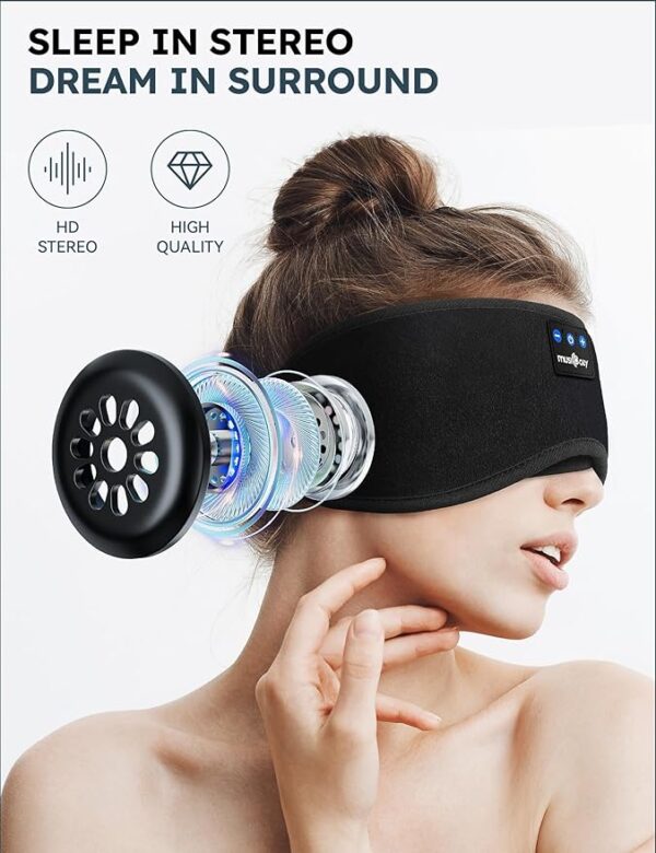 Limited time deal 43% off MUSICOZY Sleep Headphones, Bluetooth 5.4 Sleep Mask Headband Headphones Sleeping Eye Mask - Image 3