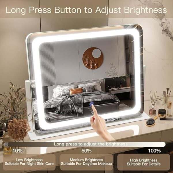 Limited time deal 40% off FENNIO Vanity Mirror with Lights 22''x19'' Makeup Mirror with Lights - Image 3