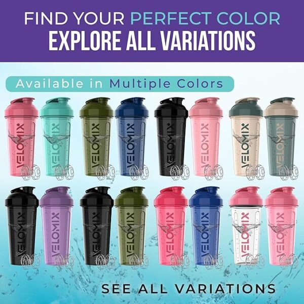 Limited time deal 34% off -2 Pack- 28 oz Protein Shaker Bottles for Protein Mixes - 2x Wire Whisk | Leak Proof Shaker Cups for Protein Shakes - Image 3