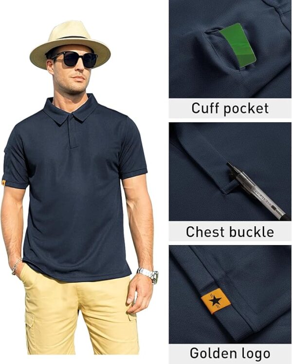 Limited time deal 47% off ZITY Mens Polo Shirt Short Sleeve Sports Tactical T-Shirt - Image 5