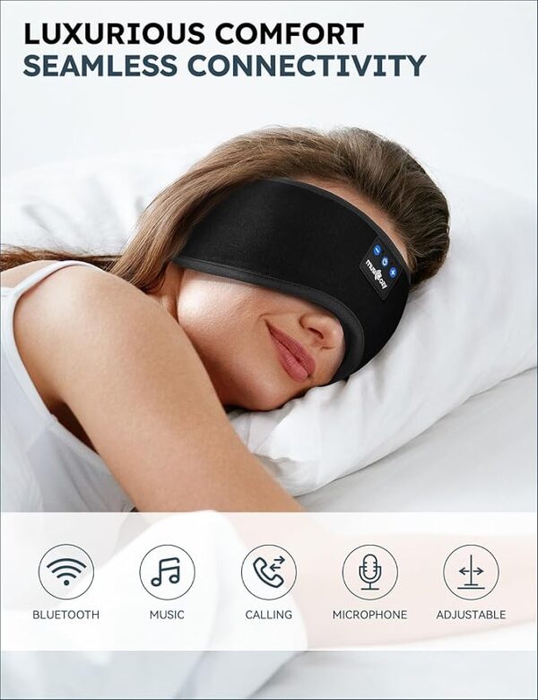 Limited time deal 43% off MUSICOZY Sleep Headphones, Bluetooth 5.4 Sleep Mask Headband Headphones Sleeping Eye Mask - Image 5