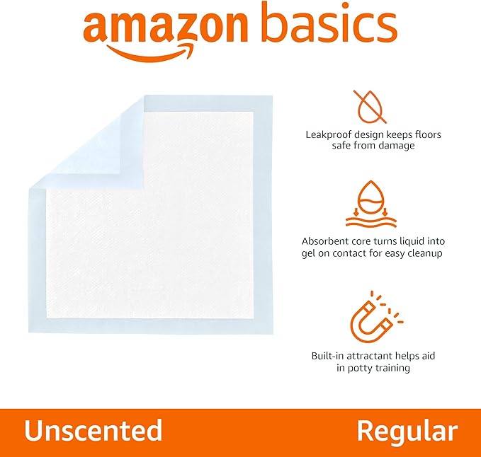 Basics Dog and Puppy Pee Pads with Leak-Proof Quick-Dry Design for Potty Training - Image 6